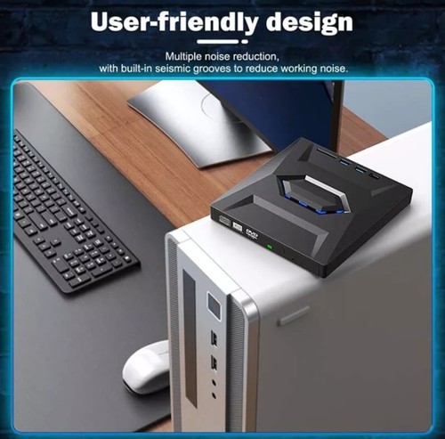 Externes CD/DVD UHD Laufwerk USB 3.0 Brenner Player für PC Laptop Windows 11 10 - Afbeelding 4 van 18