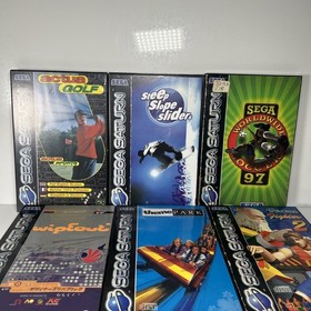 Sega Saturn BUNDLE Inc X8 Games , Wires + Controllers SUPER BUNDLE VERY GOOD