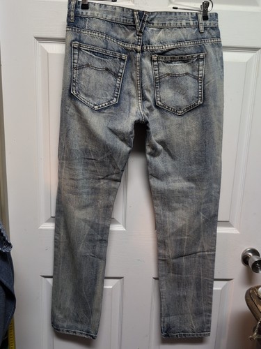 Fashion Jeans  Size  36" X 32"  Slim  Straight Major  Distressed  Faded  Holes - Picture 8 of 14