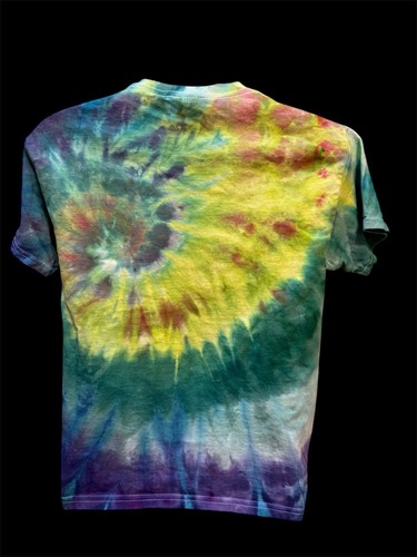 Medium Youth Size 7-8 Unisex Boys And Girls Tie Dye Blue And Green spiral Style - Picture 2 of 3