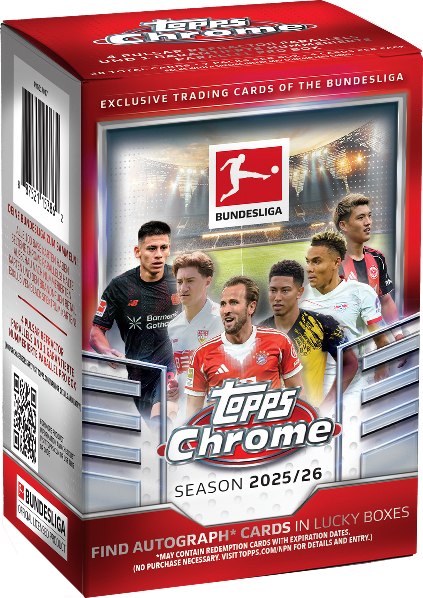 2025/26 TOPPS CHROME BUNDESLIGA VALUE BLASTER BOX Soccer Brand New