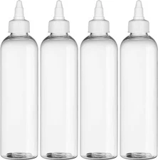 Twist Top Applicator Bottles, Clear 8 OZ BPA-Free Plastic, Empty, Squeeze, Re...