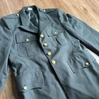 Vintage US Army Green Dress Uniform Jacket Men 43 Short Military Gold Blazer