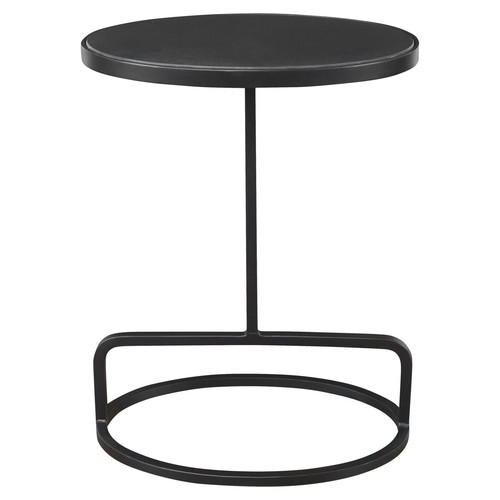 Uttermost 25207 Jessenia 18"W Iron and Marble Accent Table - Black - Picture 3 of 3