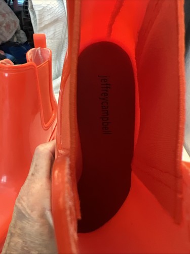 Jeffray Campbell 9 High Heel Chukka Rainboots Orange PVC Synthetic Bright Color - Picture 6 of 20