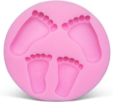 OBTANIM Silicone 3D Baby Foot Fondant Mold Baby Shower Cake Topper Decoration DI