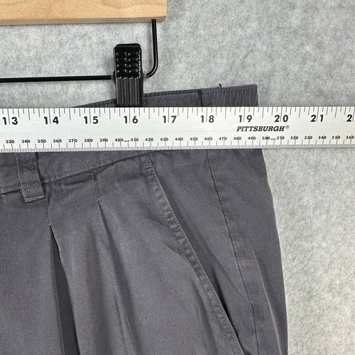 TravelSmith Men's Pants Gray Pleated Silk Cotton Blend Slacks Size 40 Defect - Picture 4 of 9