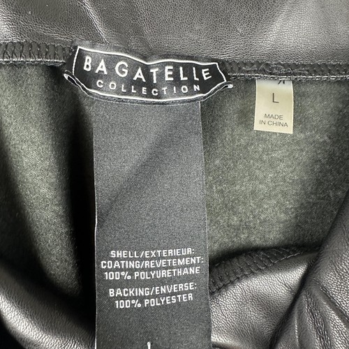 Bagatelle Collection Legging mit Schlitz am Saum Damen Large Schwarz Kunstleder Hose Neu - Bild 3 von 11