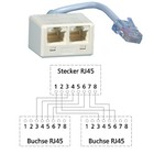 Adapter UAE - RJ45-Stecker auf 2xRJ45-Buchse 8(4),  NEU, OVP, Anschlussdoppler