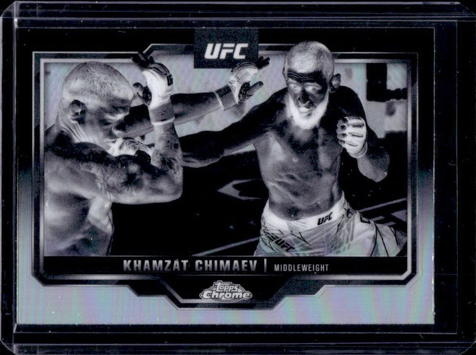 2025 Topps UFC Chrome Khamzat Chimaev Negative Refractor #102