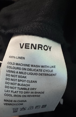 Venroy Leinenhose Damen Gr. XL Lounge schwarz Freizeit Kordelzug - Bild 4 von 5