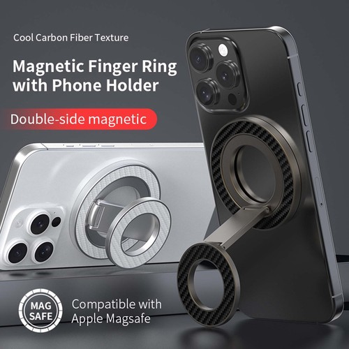 Double Magnetic Phone Ring Holder Finger Grip Kickstand Compatible with Mag Safe - 第 15/17 張圖片
