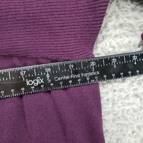 Suéter Kenar Mujer Grande Púrpura Manga 3/4 Campana Algodón Spandex Tejido Cárdigan - Imagen 6 de 9