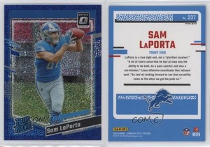 2023 Panini Donruss Optic Rated Blue Glitter Prizm Sam LaPorta #237 Rookie RC
