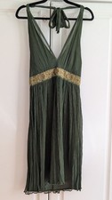 Women's Maggy London Green Gold Embellished Mini Dress Size 4