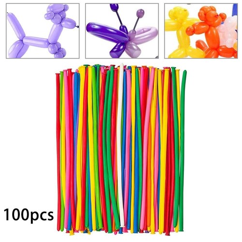 26cm Birthday Long Balloon 100pcs Unblown Length 26cm Emulsion Mixed Colors - Picture 3 of 7