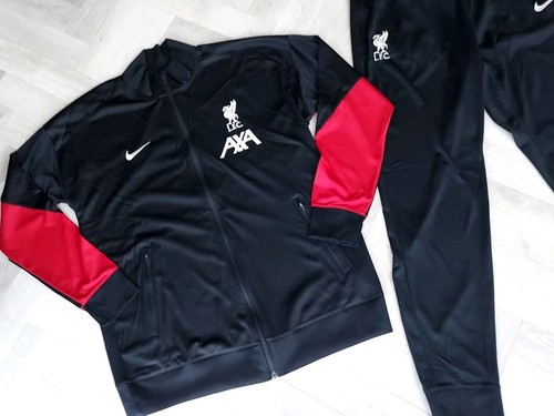 NIKE LIVERPOOL FC DRI-FIT FOOTBALL TRACKSUIT / BNWT / UK LARGE / BLACK - Picture 2 of 9