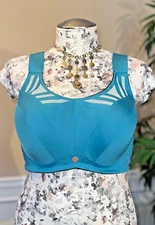 LIVI Active "Max Support Underwire" Sports Bra Wide Straps Rare Lt. Blue, Sz 50B