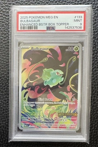 Pokemon Mega Evolutions Bulbasaur 133/132 Enhanced Topper Promo Stamped PSA 9