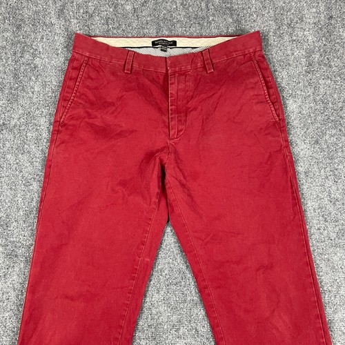 Banana Republic Emerson Chino Pants Mens 32x32 Straight Leg Red Durable Strong - Picture 2 of 15