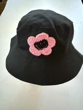 BSR Smiley X Sami Ryan Bucket Hat Black / Pink Flower Women’s OSFM
