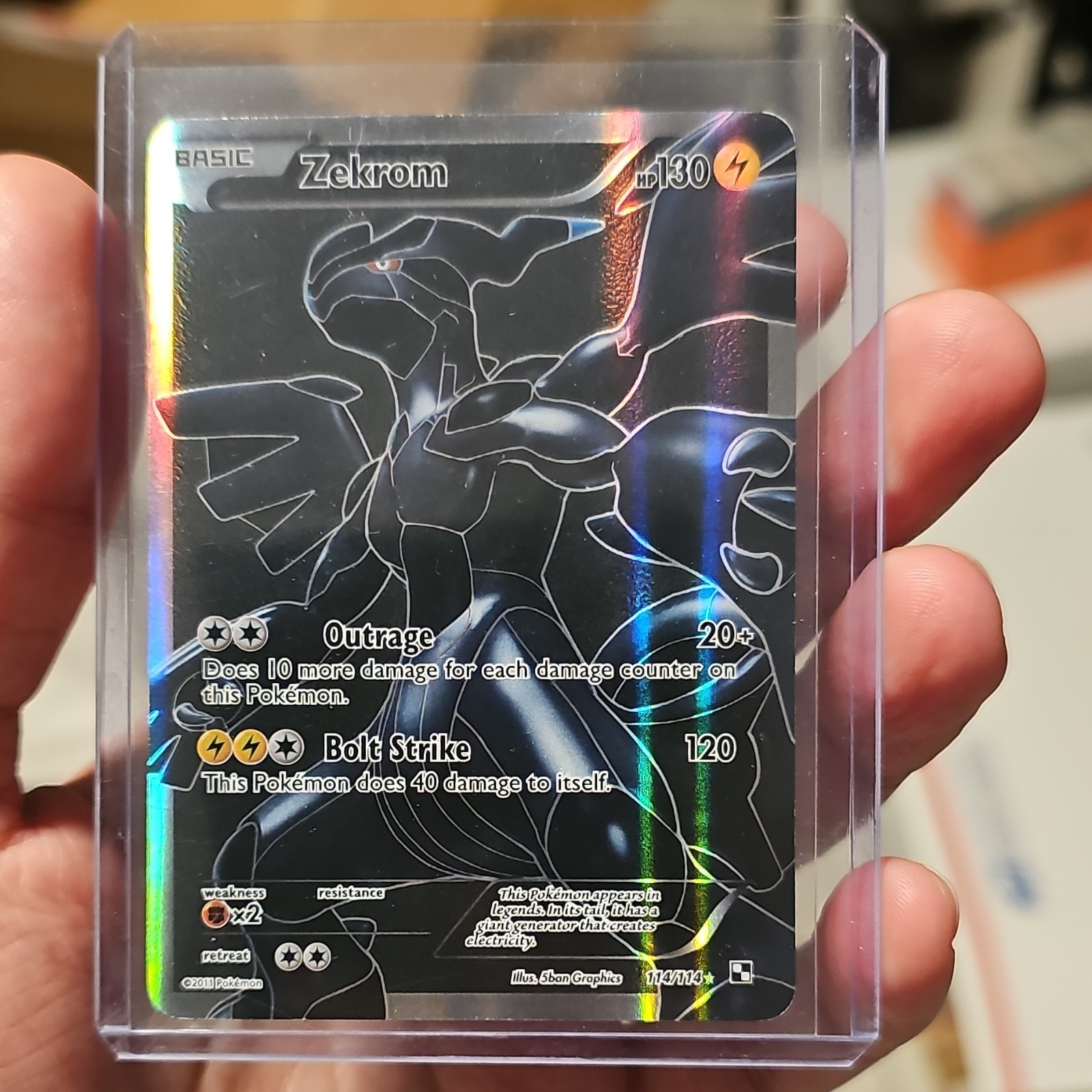 Pokémon Zekrom 114/114 Black & White Ultra Rare Full Art Holo English 2011
