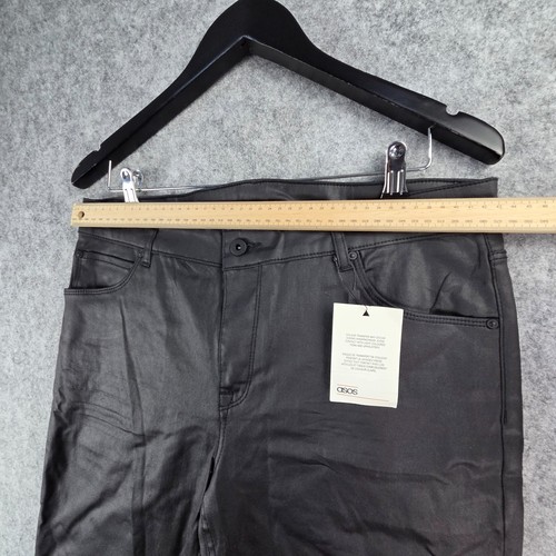 Asos Pants Mens 34 Black Skinny Zip Fly Pockets Dark Future NEW 12743 - Picture 5 of 16