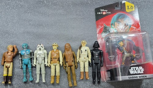 Rare Vintage Lot 80s Action Figures (7) Kenner Hasbro Star Wars+1Disney Infinity