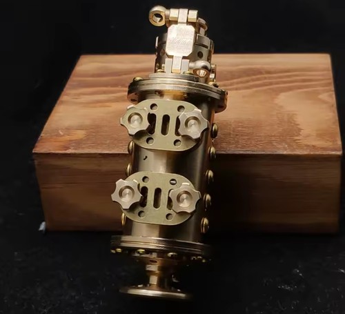 Handmade Heavy Duty BRASS Oil Steampunk Armor Kerosene Cigarette Lighter - Picture 4 of 12