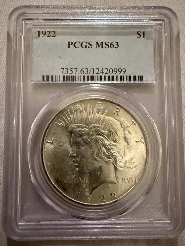 1922 Peace Silver Dollar MS63 PCGS