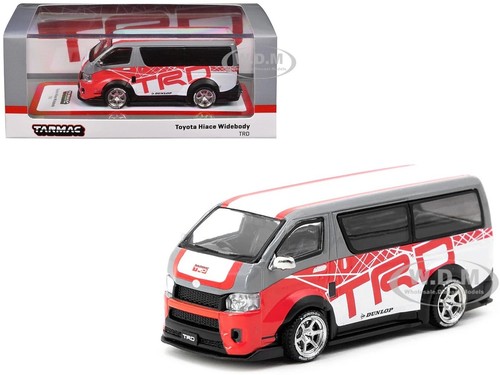 TOYOTA HIACE FURGONETA DE CARROCERÍA ANCHA RHD "TRD" GRIS MODELO 1/64 DE TARMAC WORKS T64-038-TRD