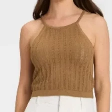 NWT A New Day Brown Pointelle Tank Top Size Small