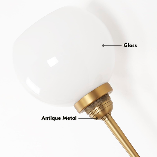 Vintage Rechargeable Battery Operated Wall Sconce Lighting Fixture with White Gl - Bild 8 von 9