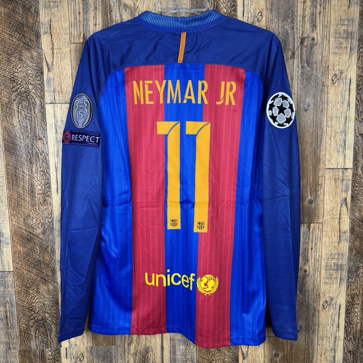 FC Barcelona 2016-17 Home Long Sleeve Soccer Jersey Neymar