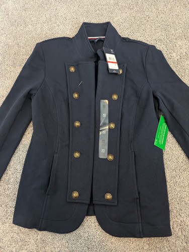 Tommy Hilfiger Blazer Cardigan Women's XS Military Band Jacket Navy Captain NWT - Picture 6 of 11