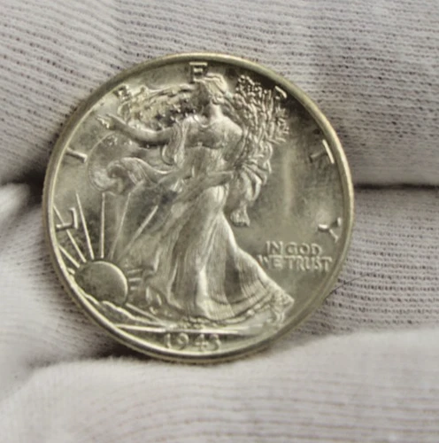 1943 D US Walking Liberty Half 50c Nice Unc