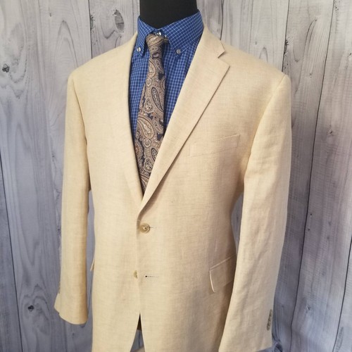 Jos Bank 1905 Mens Blazer 44s Unstructured Crisp Linen Wool 👉Lightweight Jacket - Picture 3 of 19