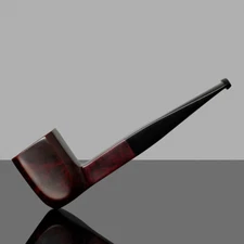 MUXIANG Briar Wood Smooth Tobacco Pipe Panel Billiard Pipe Straight Ebonite Stem