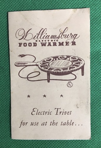 Trivet eléctrico calentador de alimentos Williamsburg en caja probado y funcionando - Imagen 4 de 6