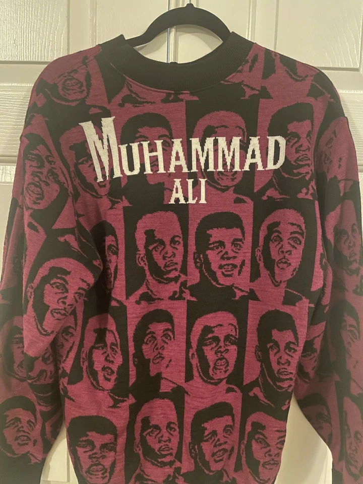 SUÉTER INTARSIA CHAMPION X MUHAMMAD ALI CACHEMIR 217593 CHA talla pequeña RARO Foto 4 de 4