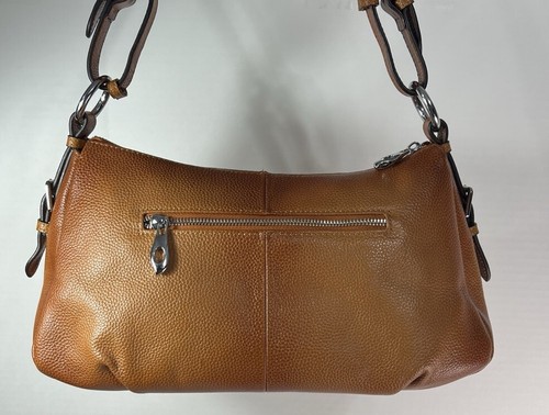 Heshe Burnt Orange Braun Leder Handtasche Handtasche Beuteltasche Silber HW Hochwertig EUC - Bild 1 von 12