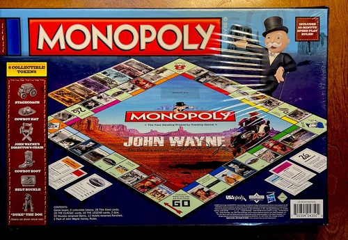 NEW 2010 JOHN WAYNE MONOPOLY Pieces & Parts Sealed Collectors Edition NEW. - Picture 3 of 5
