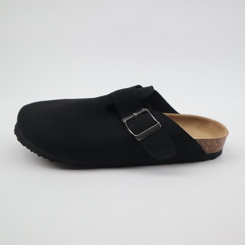Women's Clogs Cork Footbed Suede Slippers Arch Support Potato Shoes Black US 7.5 - Picture 8 of 12