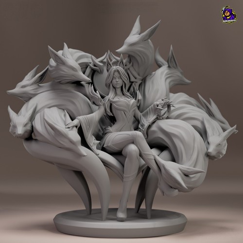 Ahri Immortalized Legend - LoL - Fan Art Figur - 3D Resin Print 248mm - Bild 2 von 6