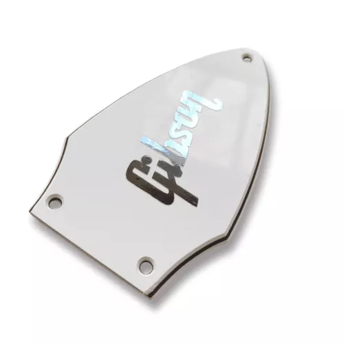 3 Ply White Truss Rod Cover for Gibson Flying V + Chrome Decal Made In USA