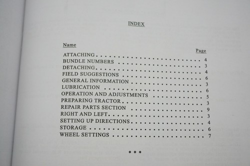 Allis Chalmers G Tractor 1 Bottom Turning Plow Owners & Parts Manual AC Front - Picture 6 of 8