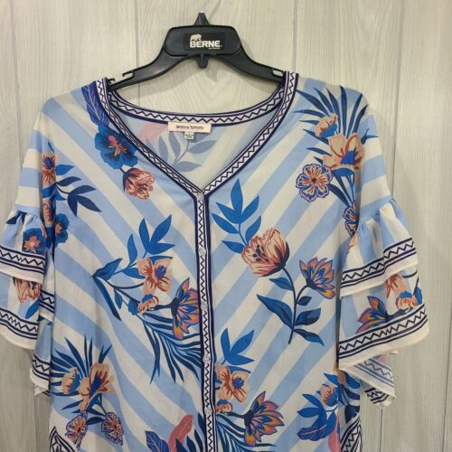 Jealous Tomato Womens Floral Boho Top Size L Flowy Large Cruise Summer Spring - Picture 2 of 10