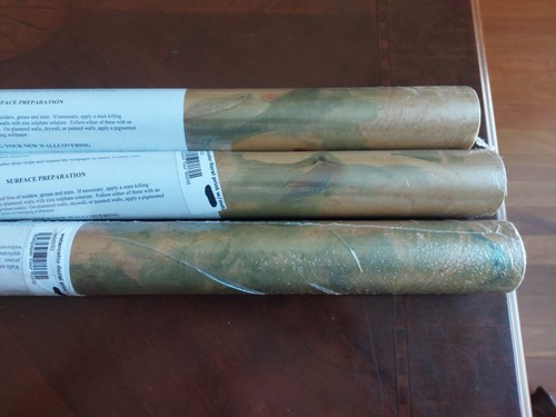 Watercolor Floral Gold Metallic Wallpaper 3 Sealed Double Rolls SEE DESCRIPTION - Picture 3 of 5