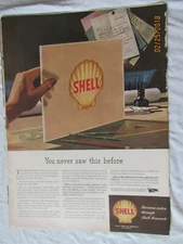 VTG 1945 Original Magazine Ad Shell Gas Gasoline You Never Saw This Before