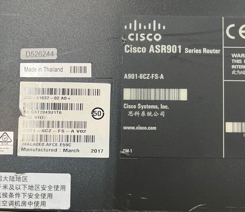 CISCO ASR901-6CZ-FS-A Series Router - 第 6/6 張圖片